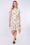 8Pcs White Paisley Print Short Sleeve Mini Dress