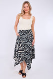 8Pcs Grey Zebra Print Asymmetric Hem Skirt