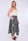 8Pcs Grey Zebra Print Asymmetric Hem Skirt