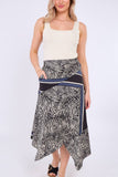 8Pcs Zebra Scarf Print Asymmetric Hem Skirt