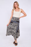 8Pcs Zebra Scarf Print Asymmetric Hem Skirt
