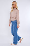 8Pcs Champagne Creased Satin Shirred Waist Cropped Top