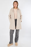 5Pcs Beige Hooded Drawstring Parka