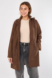 5Pcs Chocolate Hooded Drawstring Parka