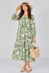 8Pcs Sage Bloom Smock Midaxi Dress