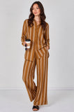 8Pcs Mustard Stripe Shirt and Trouser Co-Ord Set