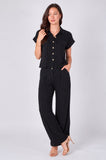 8Pcs Black Pinstripe Shirt and Trousers set