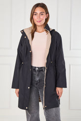 8Pcs Black and Stone Drawstring Reversible Parka