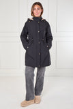 8Pcs Black and Stone Drawstring Reversible Parka
