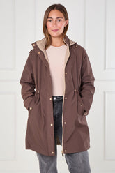 8Pcs Chocolate and Stone Drawstring Reversible Parka