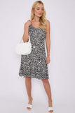 8Pcs Blue Leopard Print White Strap Mini Dress