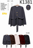 10pcs Gold Button Belted Knit Cardigan – K1381