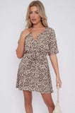 8Pcs Leopard Print Wrapped Mini Dress