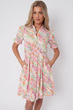 8Pcs White Rainbow Leopard Print Mini Dress