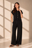 8Pcs Black Pinstripe Shirt and Trousers set
