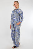 6Pcs Blue Patchwork Print Co-Ord Set