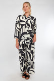 6Pcs Black and Cream Abstract Geo Print Co-Ord Set