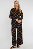 8Pcs Tan Chevron Print Co-ord Shirt and Trousers Set