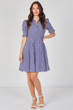 8Pcs Bluebell Polka Dot Tea Dress