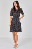 8Pcs Navy Ditsy Floral Tea Dress