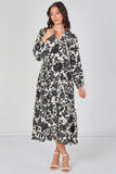 8Pcs Monochrome Bloom Smock Midaxi Dress