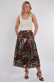 7Pcs Mixed Leopard Print Satin Pleated Maxi Skirt