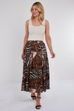 7Pcs Mixed Leopard Print Satin Pleated Maxi Skirt