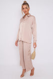 Love Sunshine Champagne Brushed Satin Shirt LS-2268