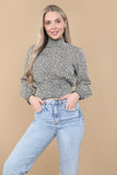 8Pcs White Leopard Shirred Waist Crop Top