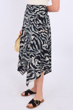 8Pcs Grey Zebra Print Asymmetric Hem Skirt