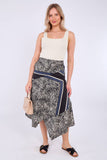8Pcs Zebra Scarf Print Asymmetric Hem Skirt