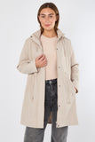 5Pcs Beige Hooded Drawstring Parka
