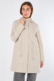 5Pcs Beige Hooded Drawstring Parka