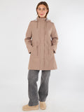 5Pcs Taupe Hooded Drawstring Parka