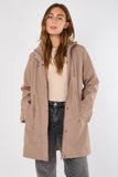 5Pcs Taupe Hooded Drawstring Parka