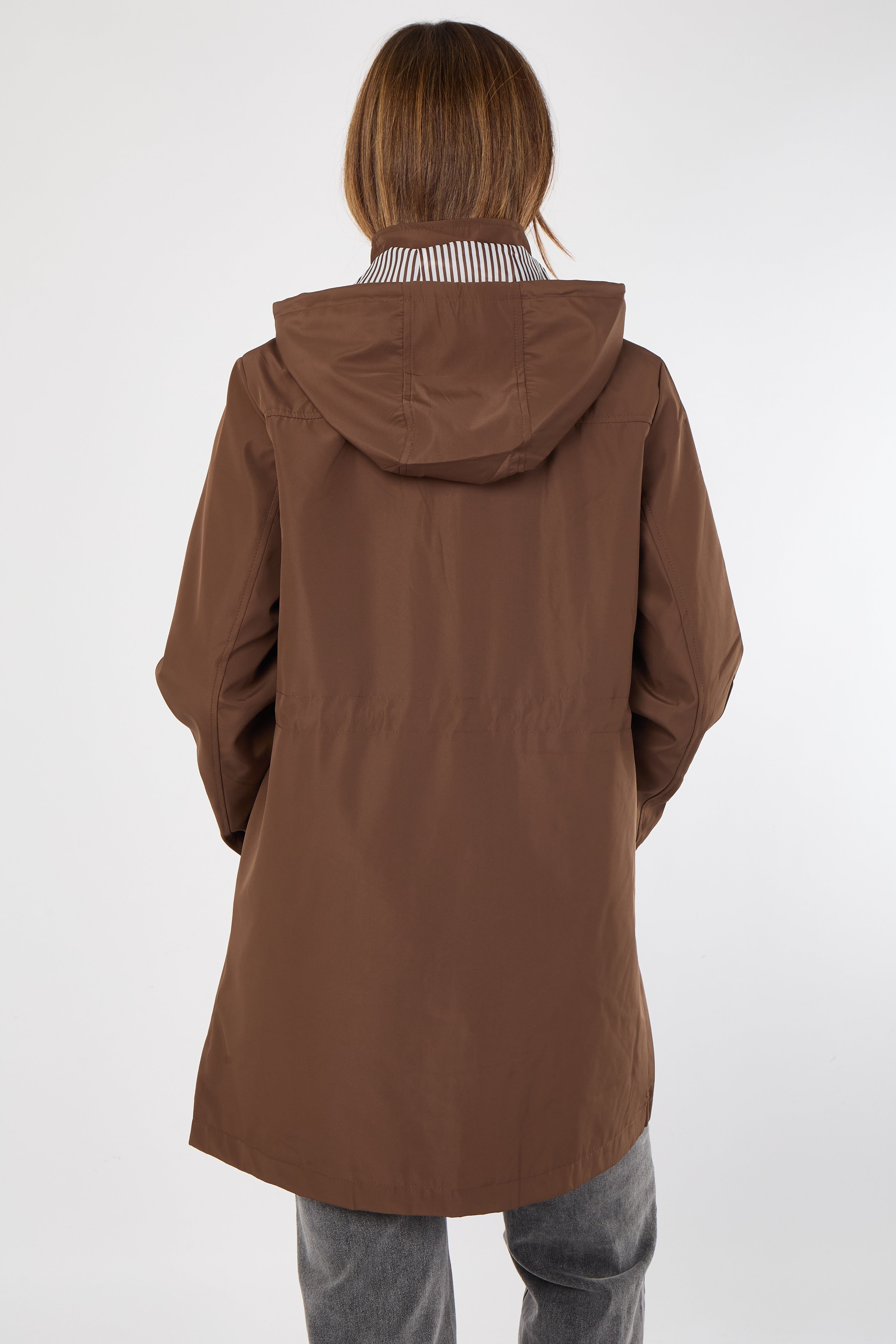 5Pcs Chocolate Hooded Drawstring Parka