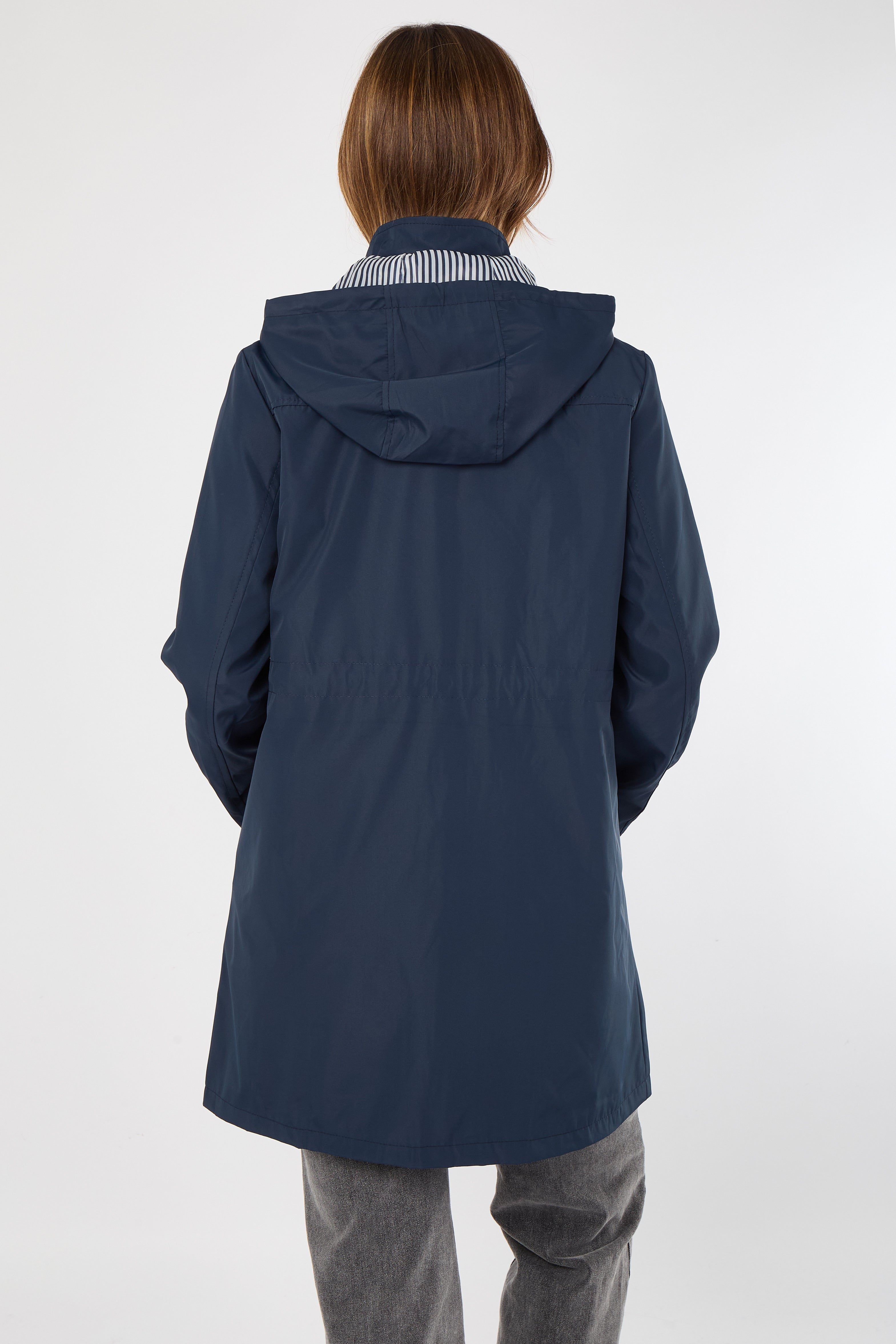 5Pcs Navy Hooded Drawstring Parka