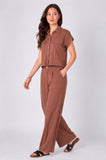 8Pcs Brown Pinstripe Shirt and Trousers set