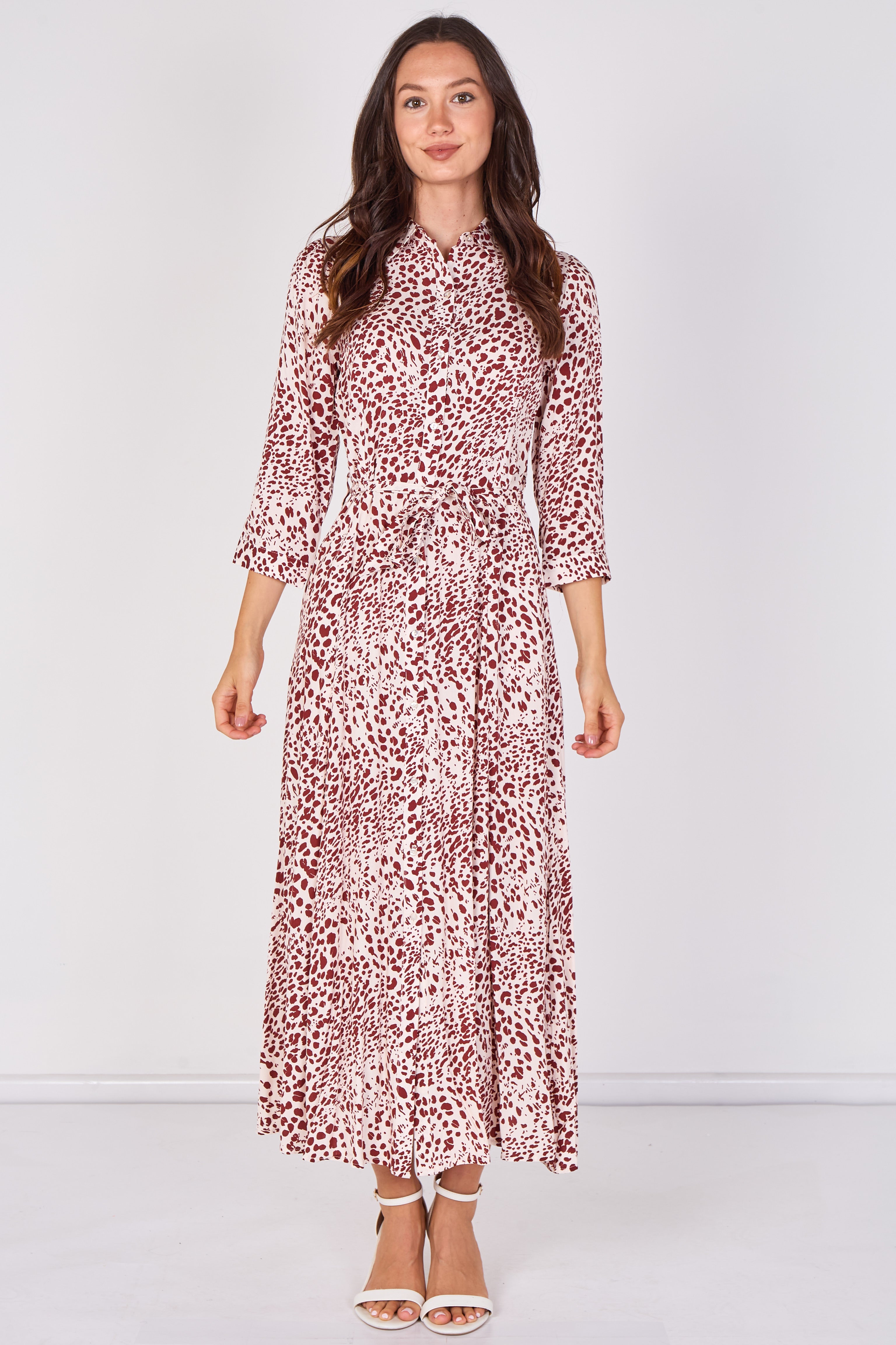 Love Sunshine Burgundy Animal Print Tie Waist Maxi Shirt Dress Belted Dress Day to Night Long Sleeve Maxi Dress NEW IN Occasionwear Shirt Dress