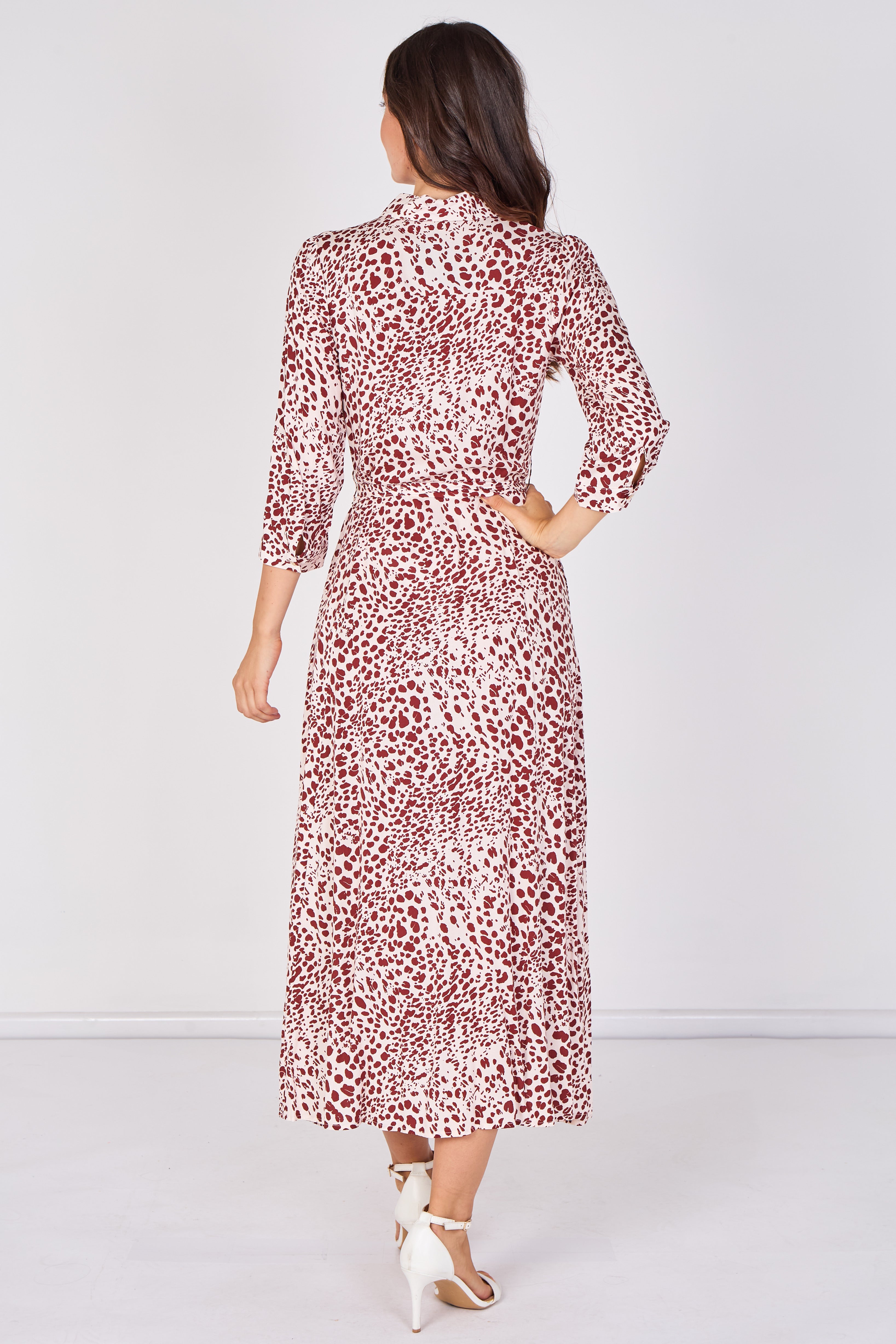 Love Sunshine Burgundy Animal Print Tie Waist Maxi Shirt Dress Belted Dress Day to Night Long Sleeve Maxi Dress NEW IN Occasionwear Shirt Dress