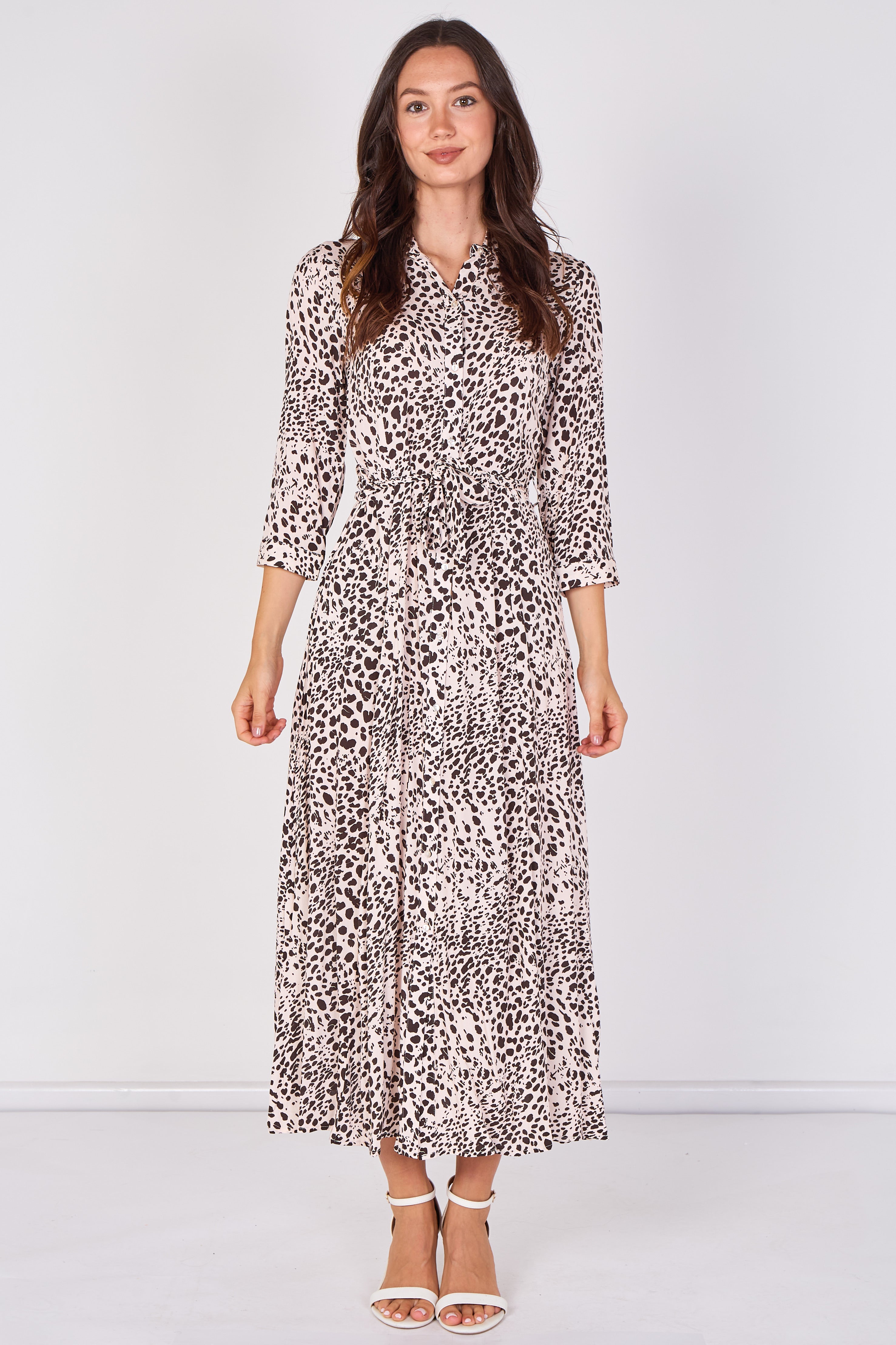 Love Sunshine Ivory Leopard Print Tie Waist Maxi Shirt Dress Belted Dress Day to Night Long Sleeve Maxi Dress NEW IN Occasionwear Shirt Dress
