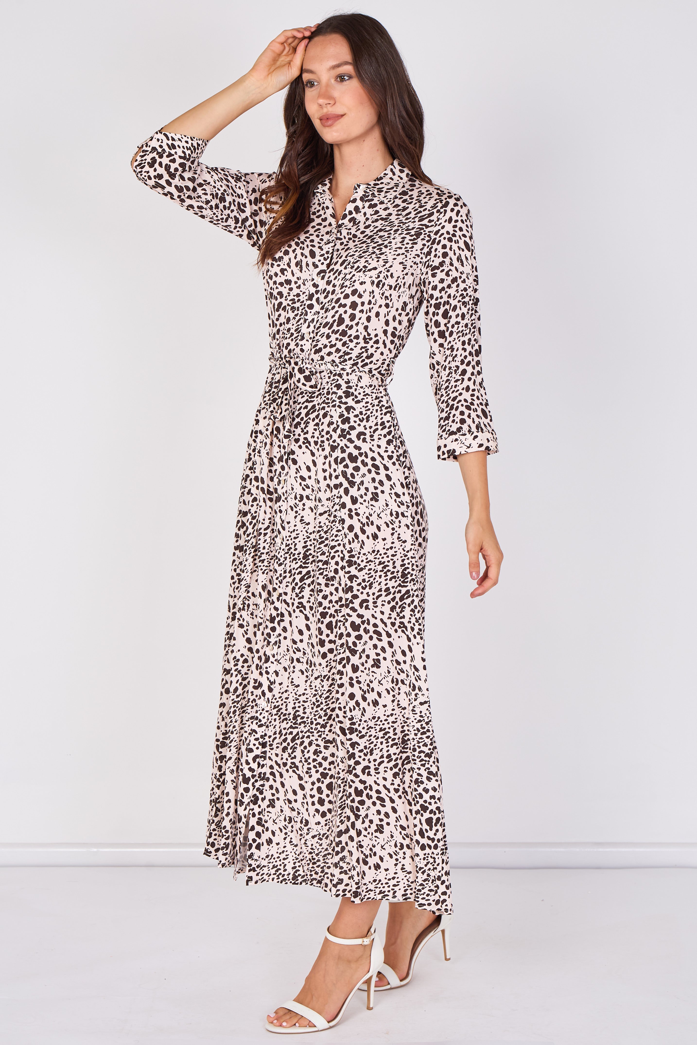 Love Sunshine Ivory Leopard Print Tie Waist Maxi Shirt Dress Belted Dress Day to Night Long Sleeve Maxi Dress NEW IN Occasionwear Shirt Dress