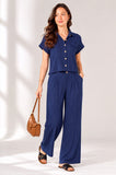8Pcs Blue Pinstripe Shirt and Trousers set
