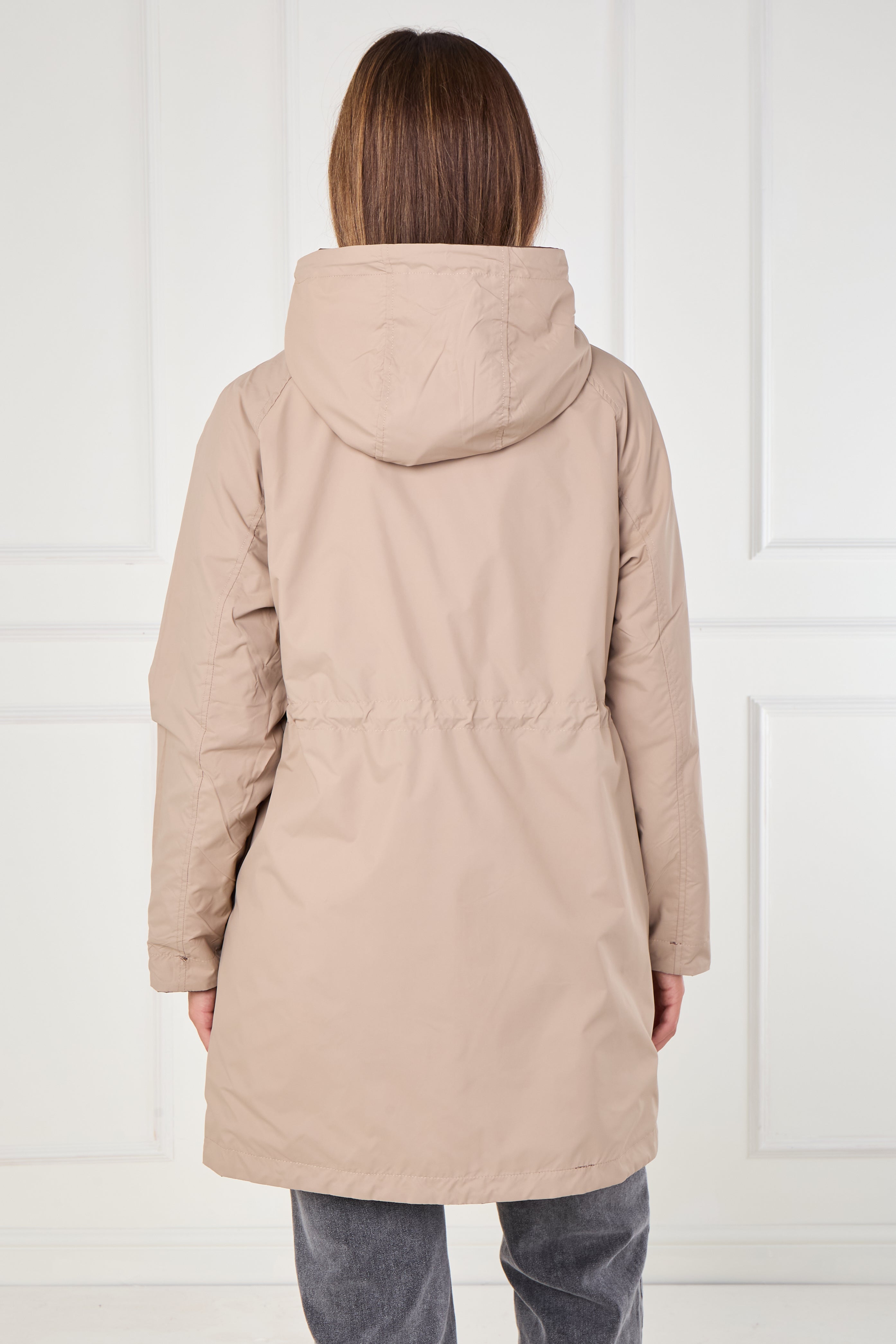 8Pcs Chocolate and Stone Drawstring Reversible Parka