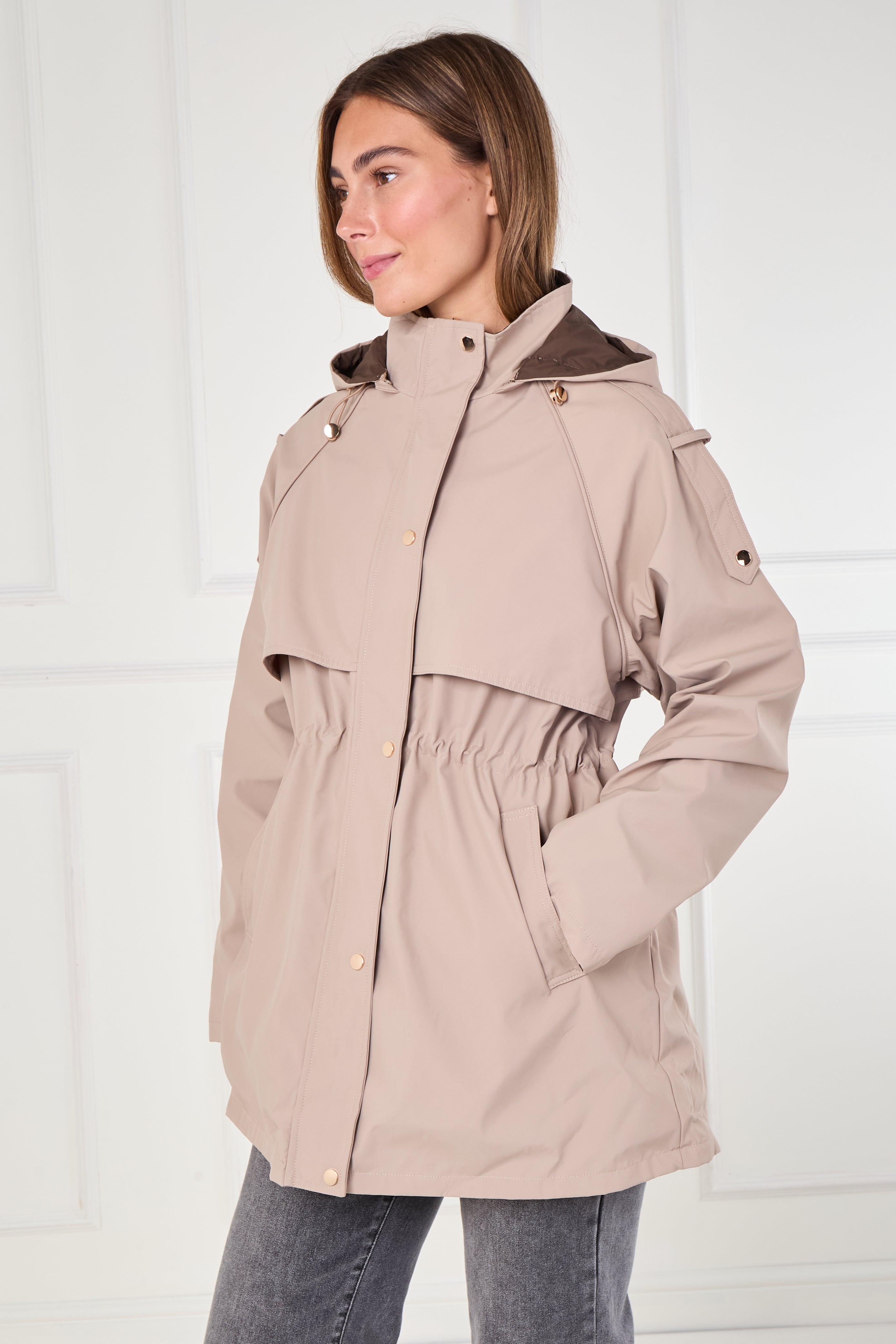 8Pcs Stone and Chocolate Reversible Parka