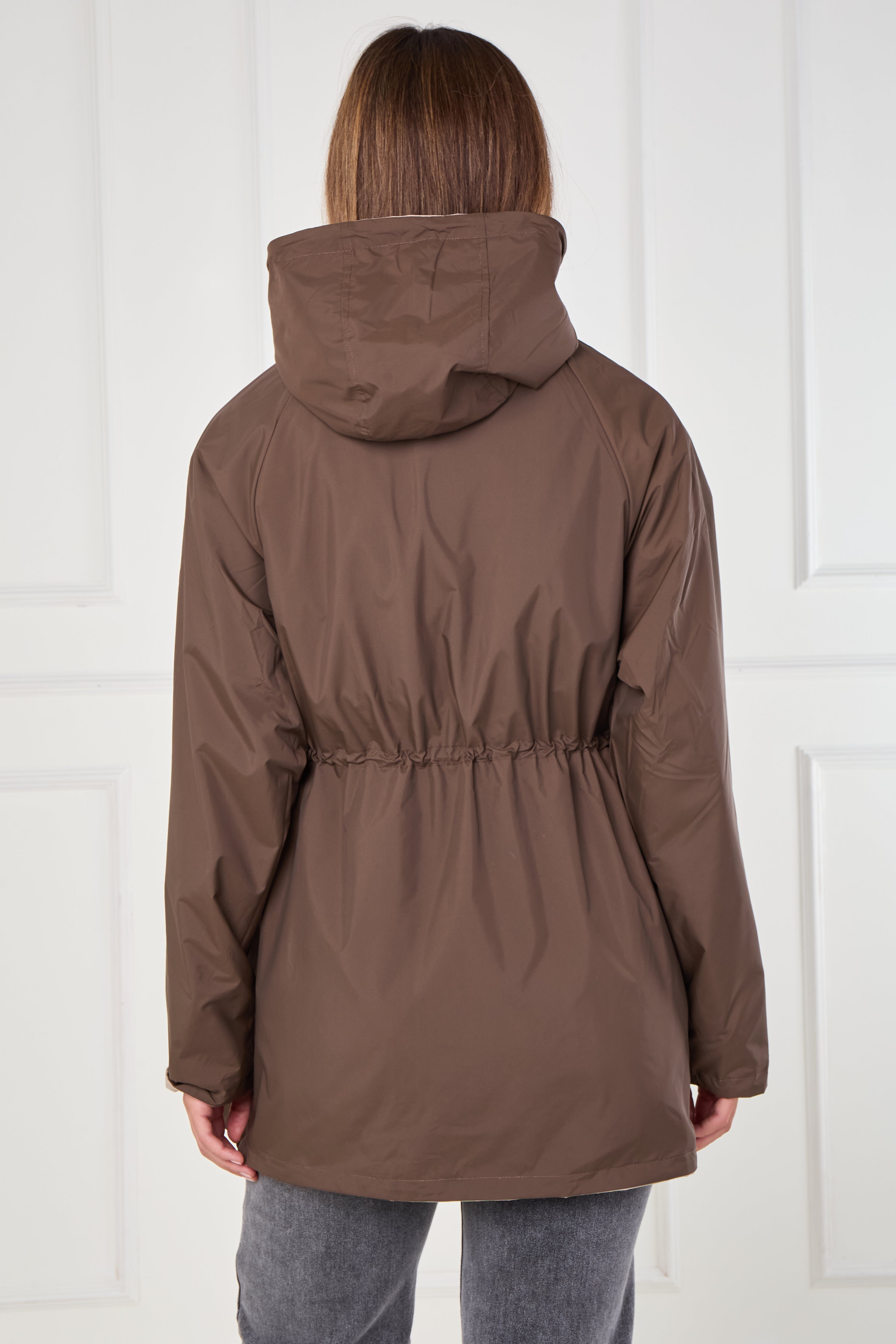 8Pcs Stone and Chocolate Reversible Parka