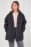 8Pcs Black and Chocolate Reversible Parka