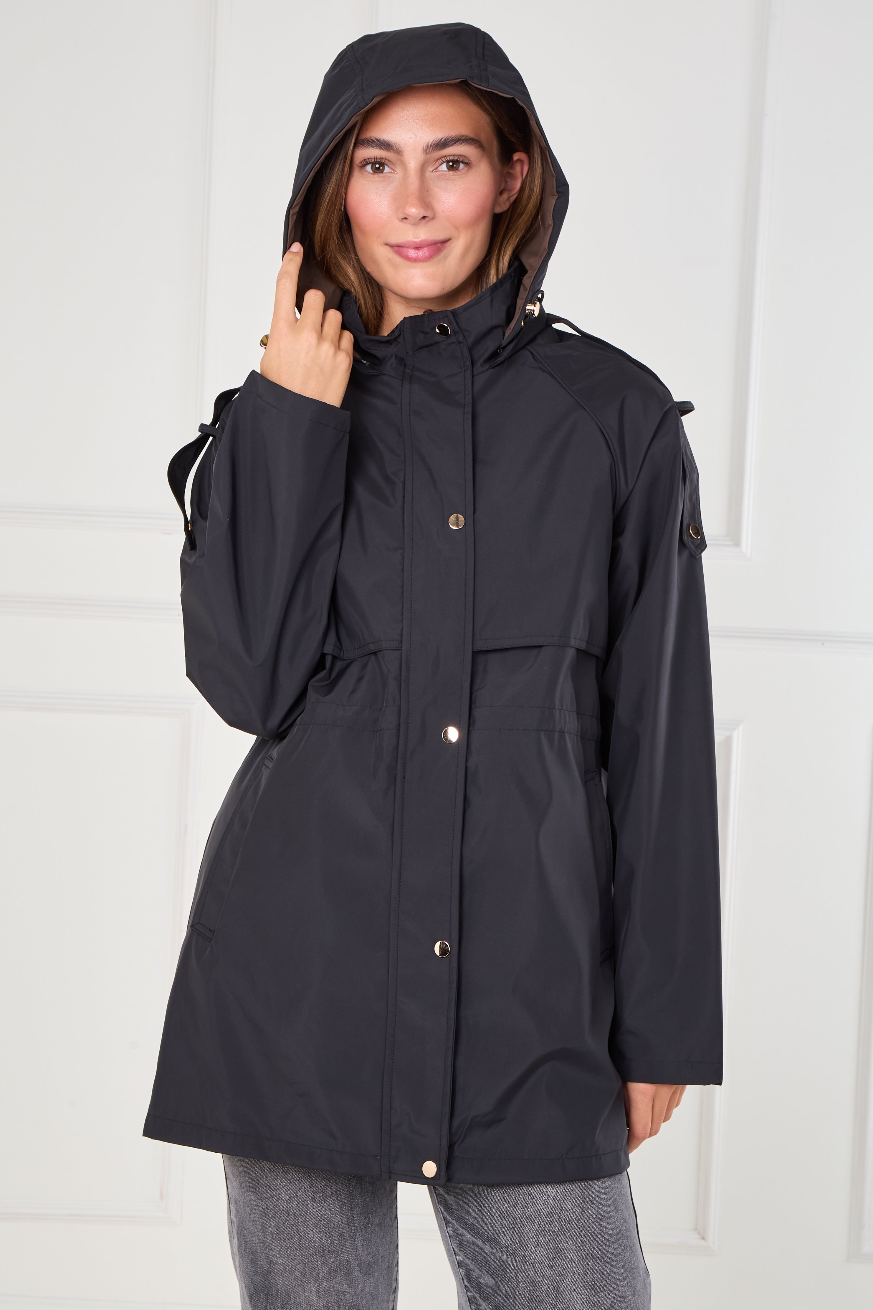 8Pcs Black and Chocolate Reversible Parka