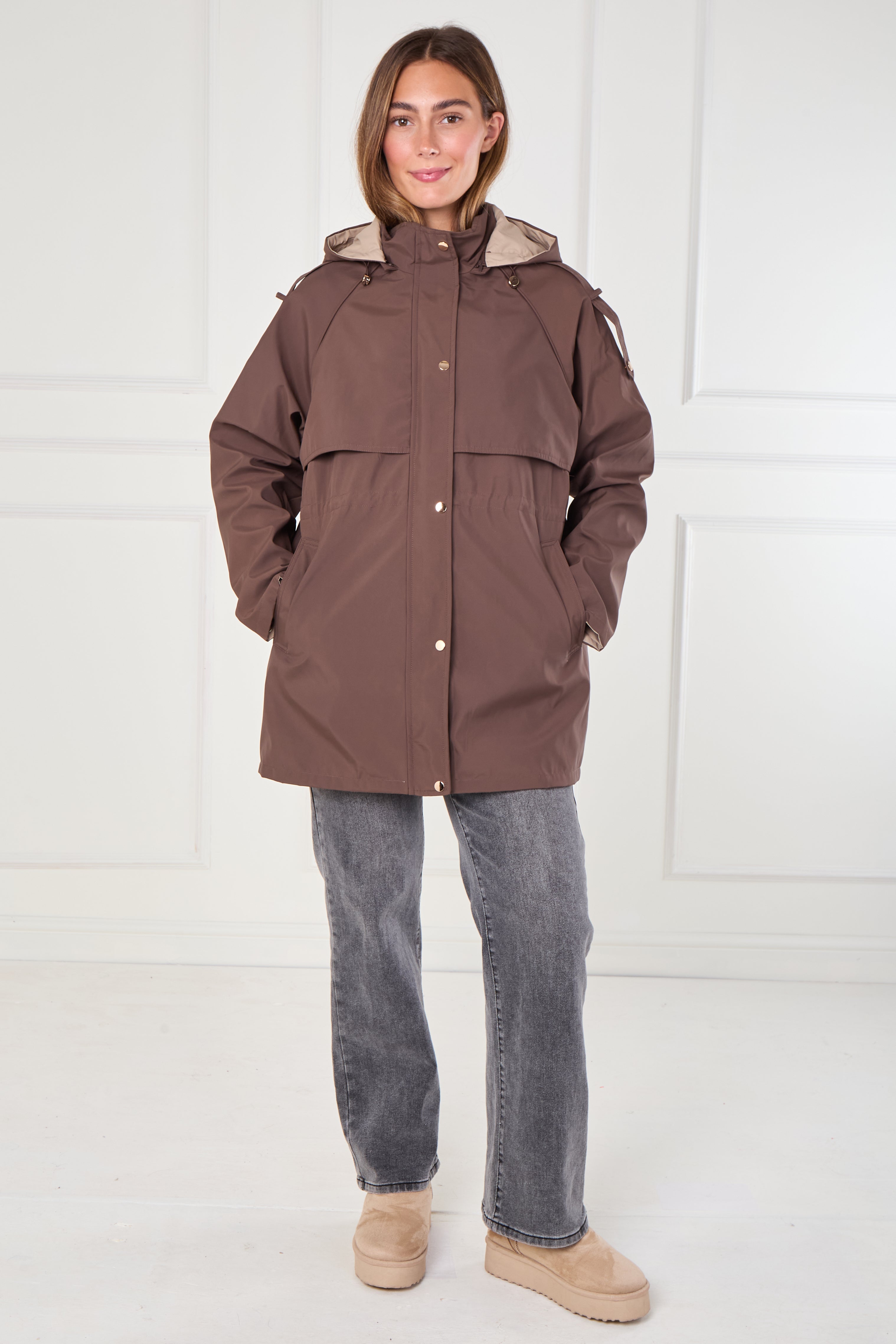 8Pcs Chocolate and Stone Reversible Parka