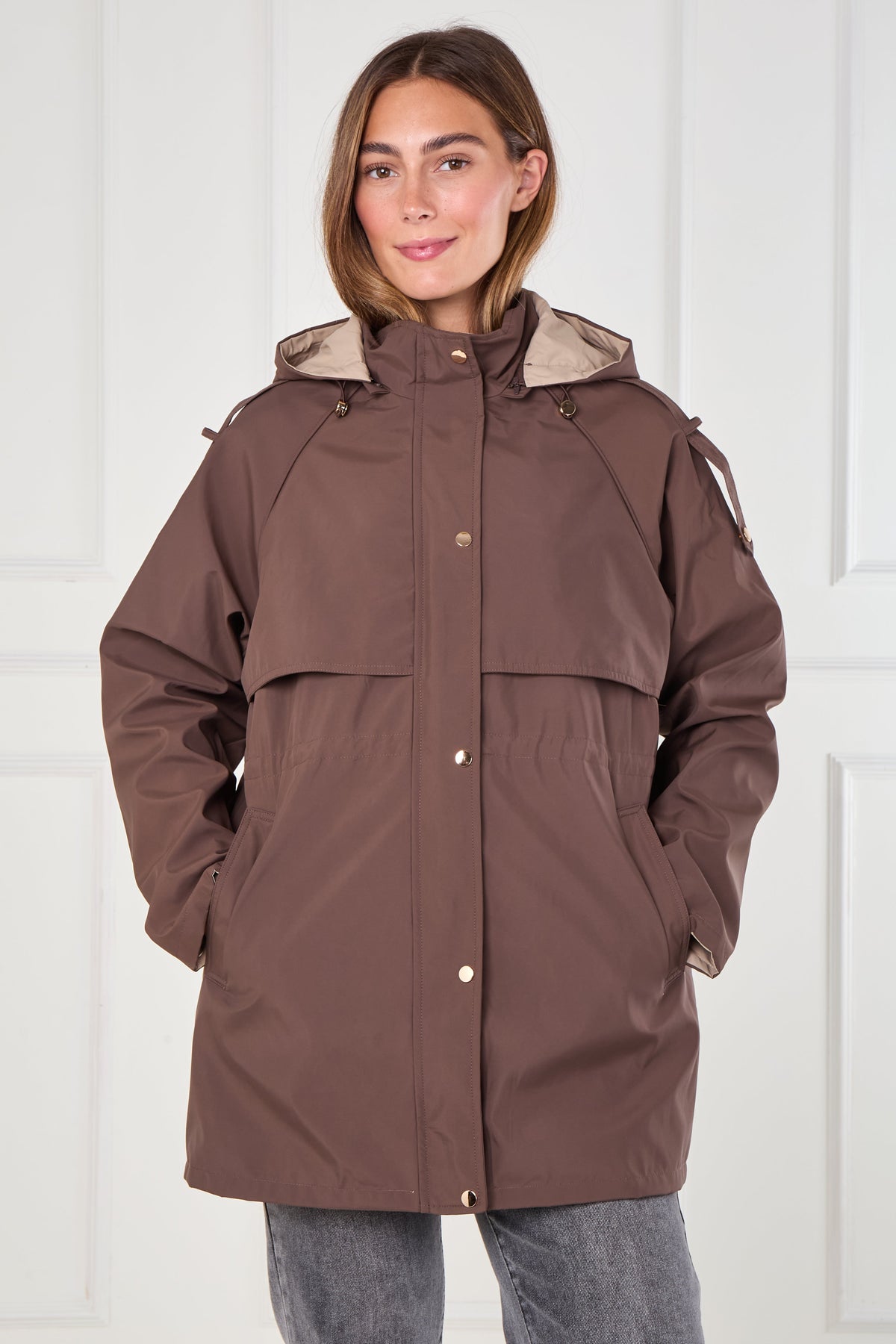 8Pcs Chocolate and Stone Reversible Parka